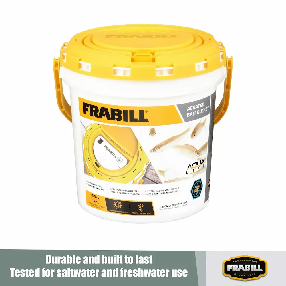 Prize Image for Frabill Insulated Bait Bucket with Aerator, 1.3 gal Capacity
